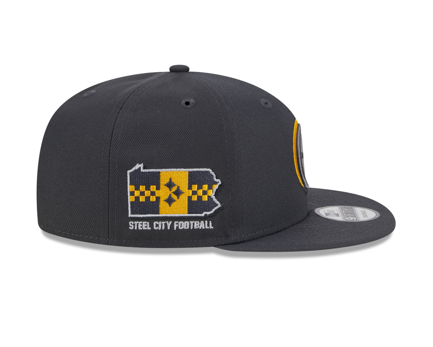 New Era 9Fifty Graphite Pittsburgh Steelers 2024 Draft Snapback
