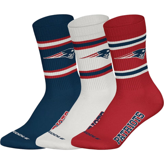 NFL New England Patriots 3-pack Crew -sukat